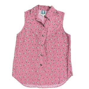 90s Desert West By Sherry Holt Novelty Print Button Down Top